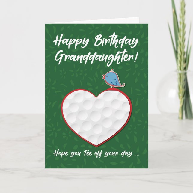 Mordotter Golf Sports Heart Birthday Kort (Framsida)