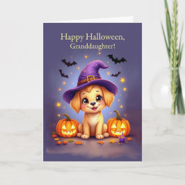Mordotter Halloween Cute Puppy i Witch Hat Kort