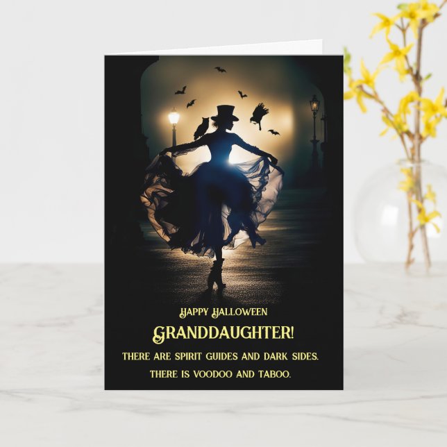 Mordotter Halloween med Dancing Voodoo Dam Kort (Gul blomma)