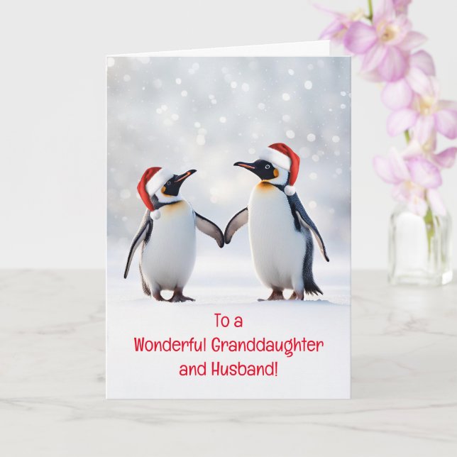Mordotter och Make Cute Cute Couple Penguins Kort (Orkide)