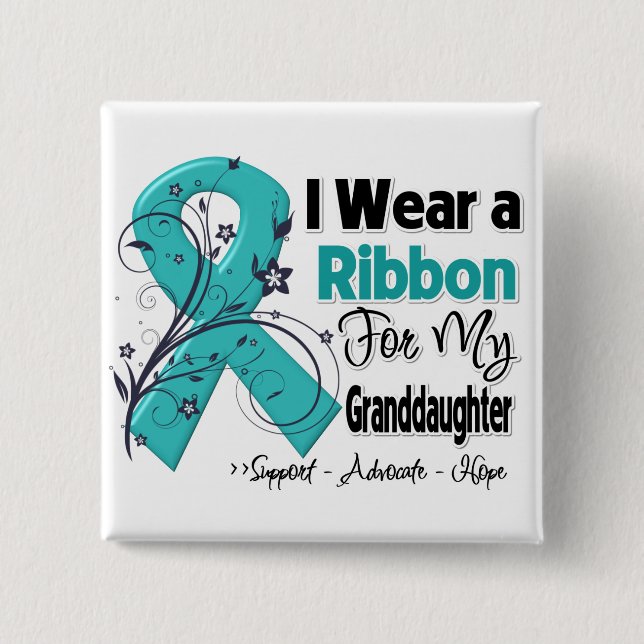 Mordotter - Ovarian Cancer Ribbon Knapp (Framsida)