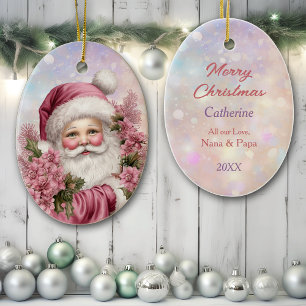 Mordotter Rosa jul Bukett med rosor Santa Julgransprydnad Keramik