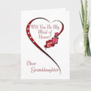 Mordotter, skrikande hjärta Maid of honor inbjudan
