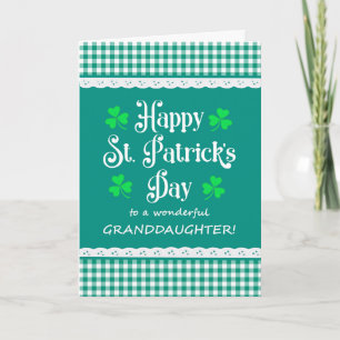 Mordotter St Patrick's Shamrocks Grönt Checks Kort