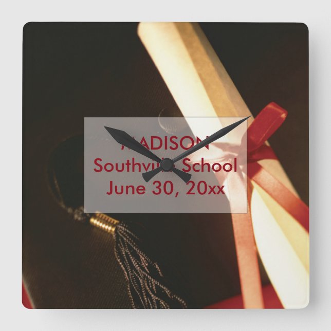 Mordotter Studenten Önskemål, Square Clock Fyrkantig Klocka (Framsida)