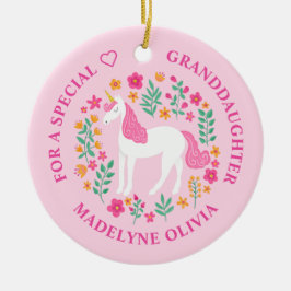 Mordotter Unicorn Flowers Cute Rosa Ornament