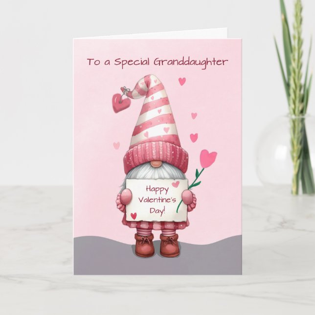 Mordotter Valentines day Gnome med Hearts Kort (Framsida)