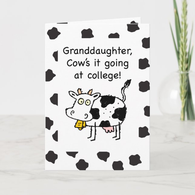 Mordottern på college tänker på dig Cow Kort (Framsida)