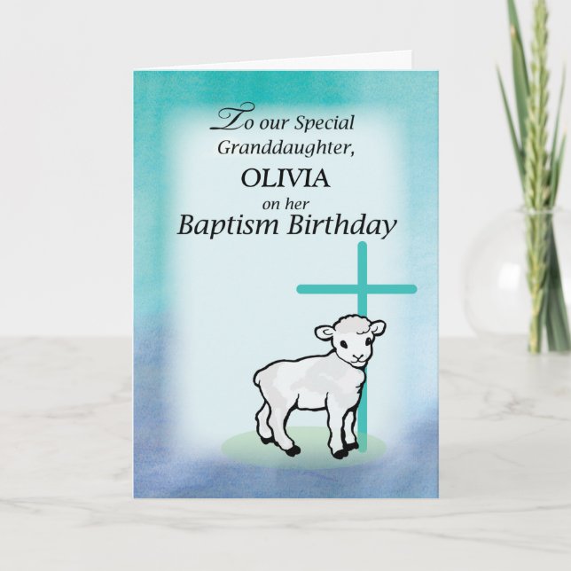 Mordottern personalize Namn Baptism Birthday La Kort (Framsida)
