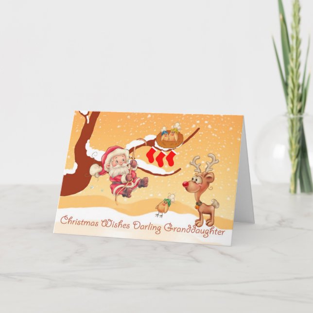 Mordottern Santa klättra en Träd till Ge-gåvor Helgkort (Framsida)