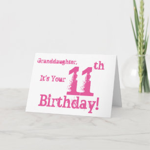 Mordotters 11-årsdag i rosa. kort