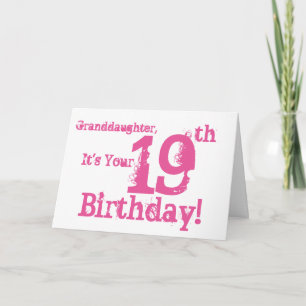 Mordotters 19-årsdag i rosa. kort