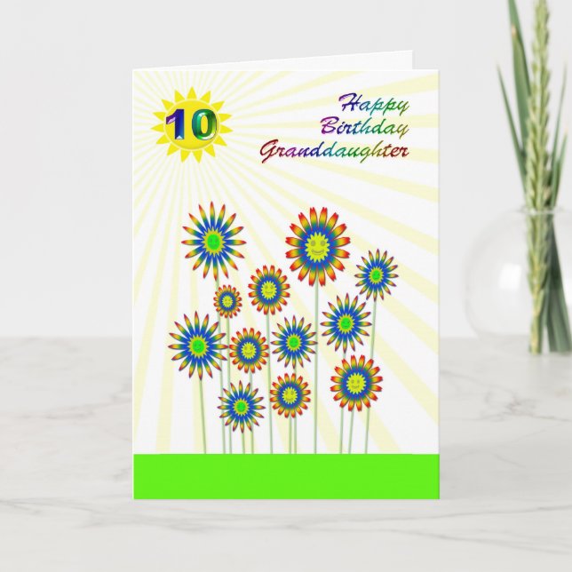 Mordotters ålder 10, ett lycklig-blomsterkort kort (Framsida)