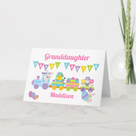 Mordotters Glad påsk Tåg-kaninens Rosa-kort Kort