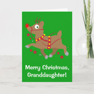 Mordotters jul med Red-Nposed Reindeer Helgkort