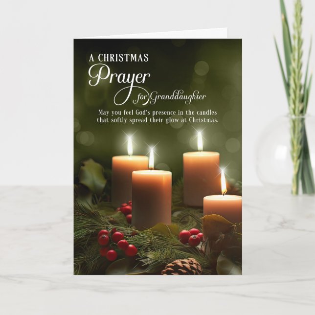 Mordotters jul Prayer Christian Candles Helgkort (Framsida)