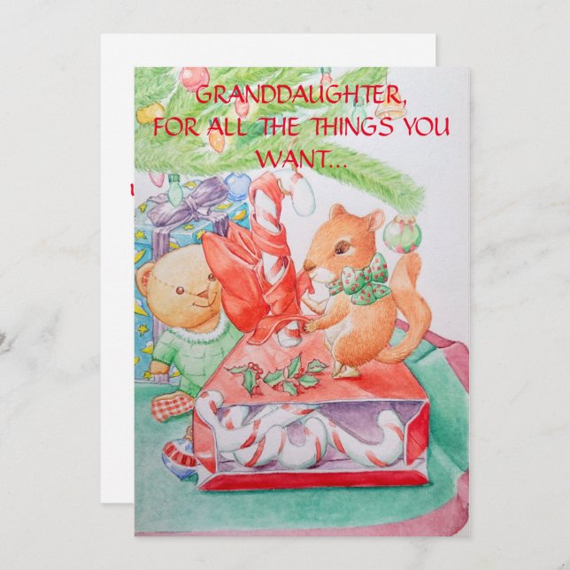 Mordotters julhälsningskort julkort (Fram/baksida)