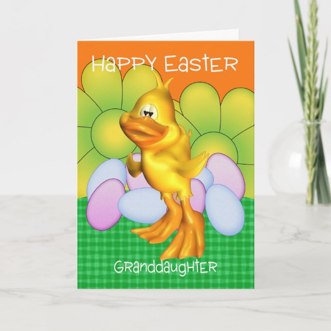 Mordotters Påsk-kort med Chick ägg och brig Helgkort (Framsida)