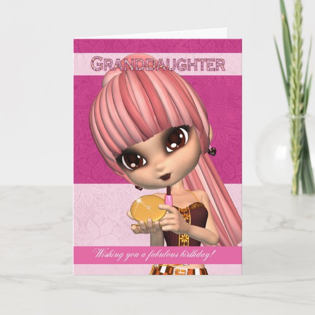 Mordotters Trendig Birthday Girl Greeting Card Kort (Framsida)