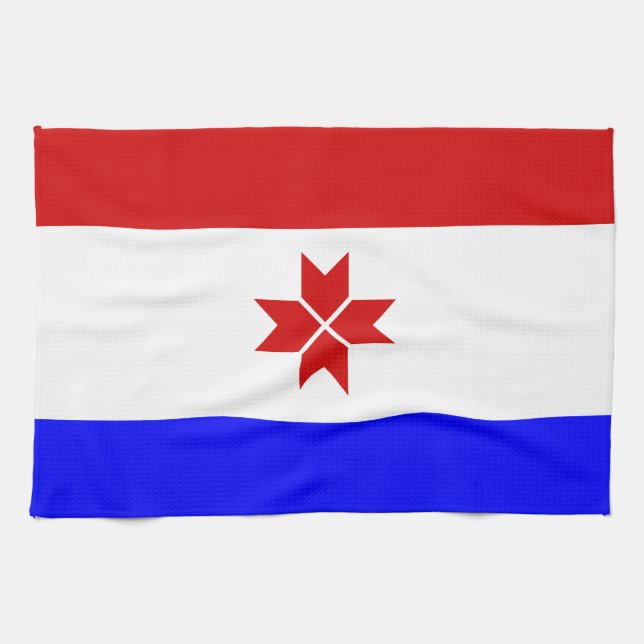 Mordovias flagga kökshandduk (Horisontell)