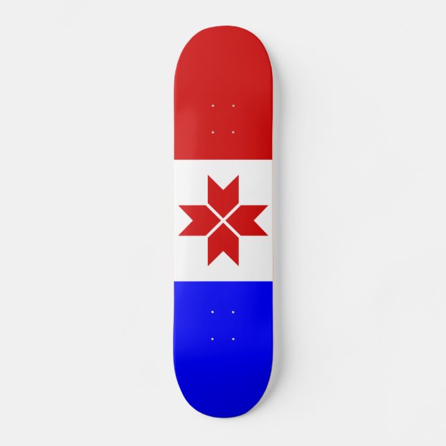 Mordovias flagga mini skateboard bräda 18,5 cm (Framsida)