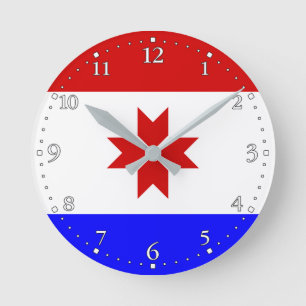 Mordovias flagga rund klocka