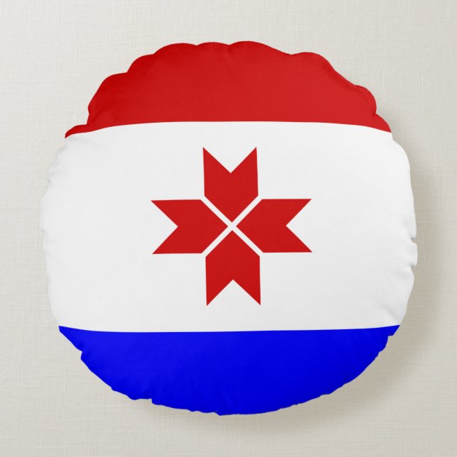 Mordovias flagga rund kudde (Framsidan)