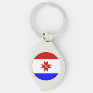 Mordovias flagga swirl silverfärgad nyckelring