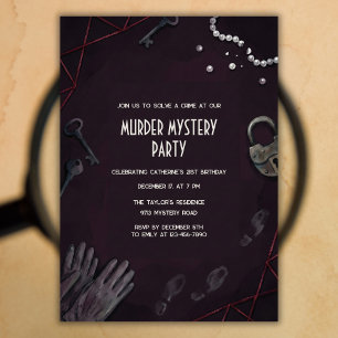 Mordscen Mysteriefödselparty Inbjudningar