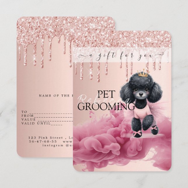 Mordscertifikat Hund Grooming Pet Vet Boarding (Fram/baksida)