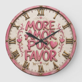 More Amor Por Favor Romantic Spanish Pink Farm Stor Klocka