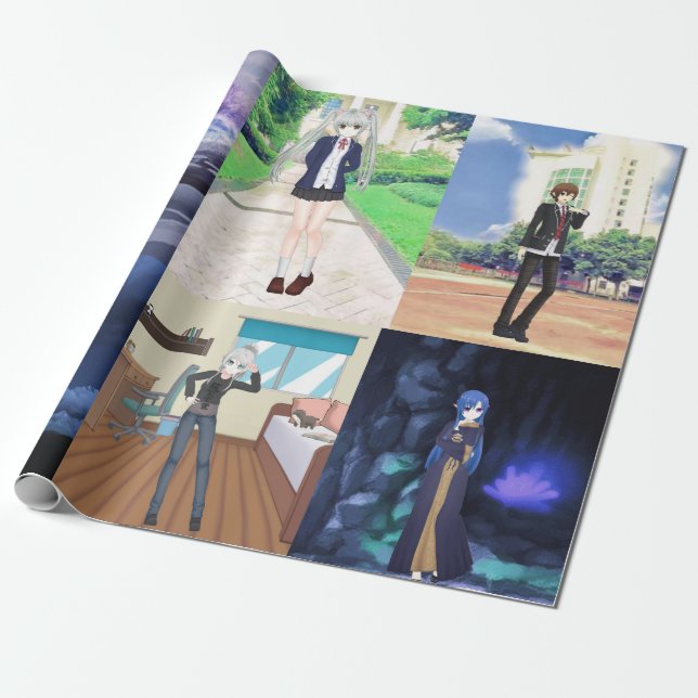 More Anime Style Wrapping Paper Presentpapper (Utrullad)