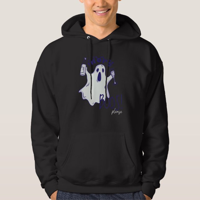 More Boos Please Ghost Beer Drinking  Halloween Gr Hoodie (Framsida)