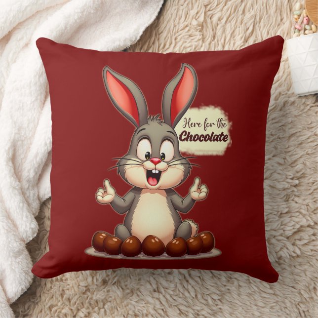 More Chocolate – Funny Easter Bunny - almofada Kudde (Filt)