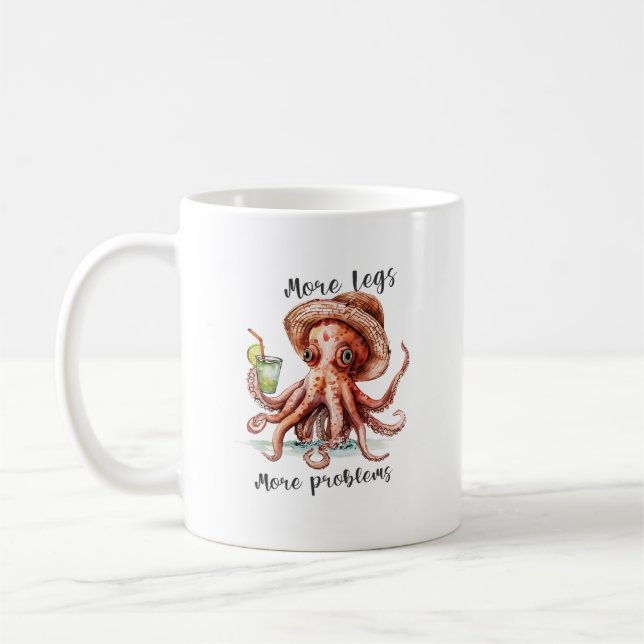 More Legs More Problems Funny Octopus Beach Drink Kaffemugg (Vänster)