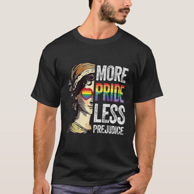 More Pride Less Prejudice LGBT Pride Month Gay LGB T Shirt (Framsida)