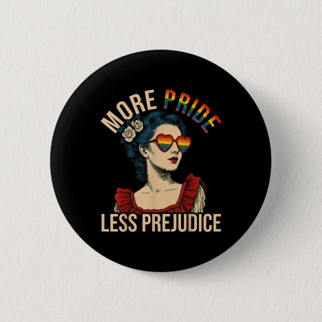More Pride Less Prejudice Pride Month Gay Lesbian  Knapp (Framsida)