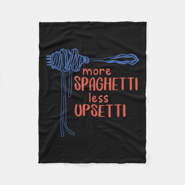 More Spagetti Less Etti Funny Foodie Spaghetti  Fleecefilt (Framsidan)