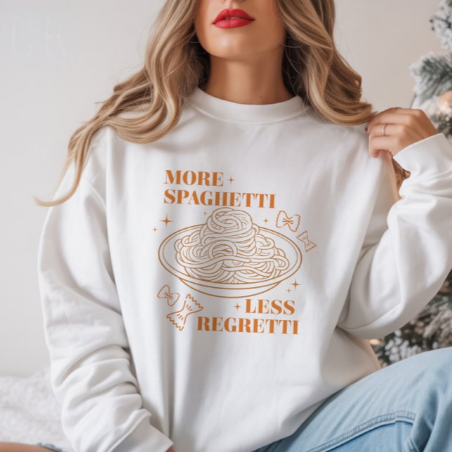 "More Spaghetti Less Regretti" Funny Pasta Älskare T Shirt (Skapare uppladdad)