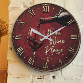 More Wine Please Elegant Burgundy Home Bar Decor Stor Klocka