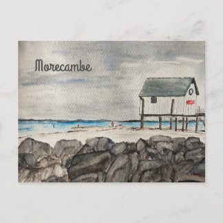 Morecambe Beach Hut Lancashire semesterort Vykort
