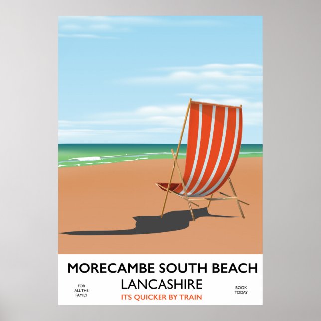Morecambe South Beach Lancashire kustreklam Poster (Framsidan)
