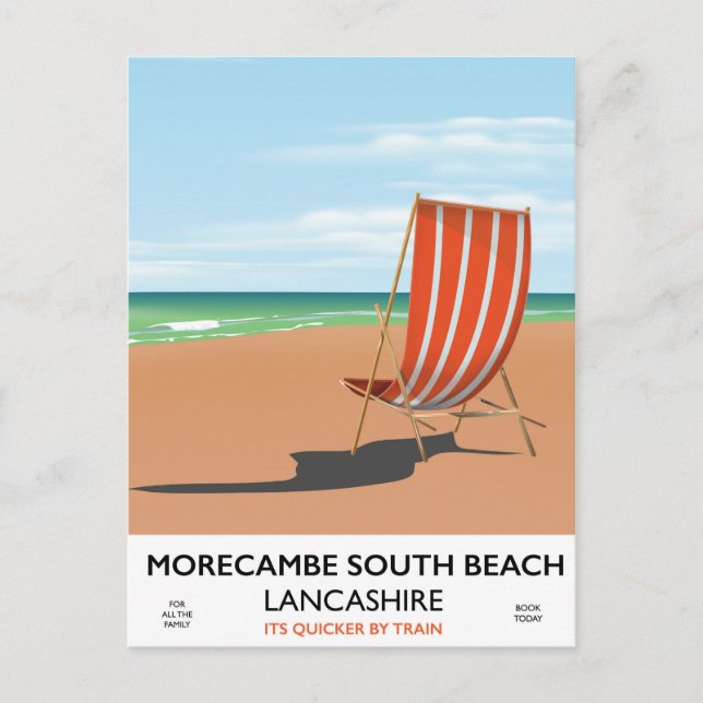 Morecambe South Beach Lancashire poster Vykort (Framsida)