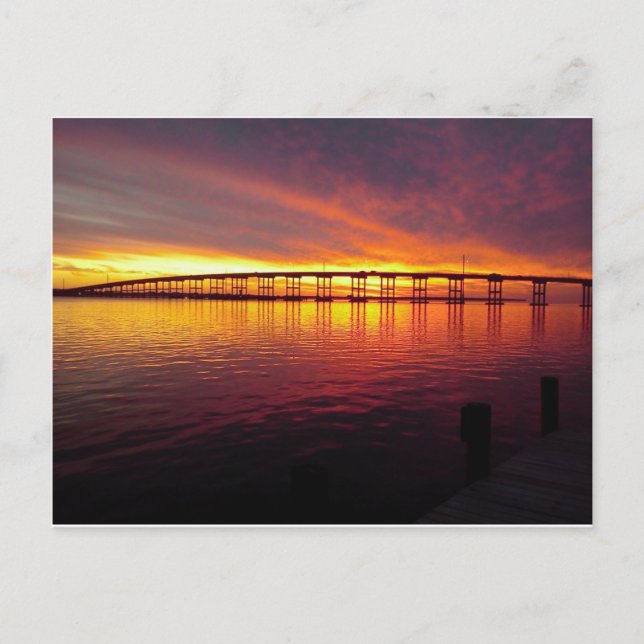 Morehead City Bridge vid Sunset Vykort (Framsida)