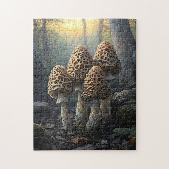 Morel Fungus Mushroom Illustration Pussel (Vertikal)