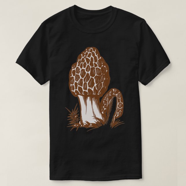 Morel Mushroom Älskare Design T Shirt (Design framsida)