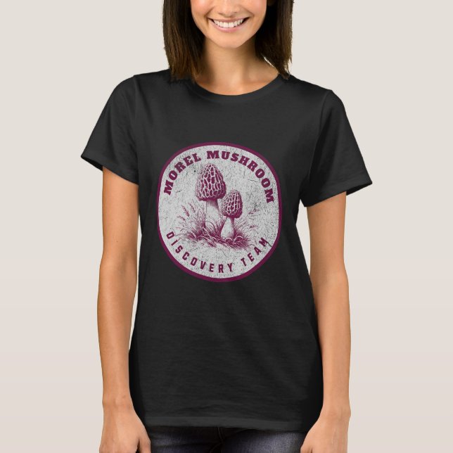 Morel Mushroom Discovery Team - Roligt Mushroom Hu T Shirt (Framsida)