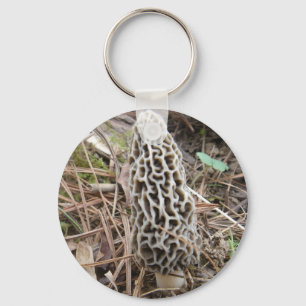 Morel Mushroom Keychain Nyckelring