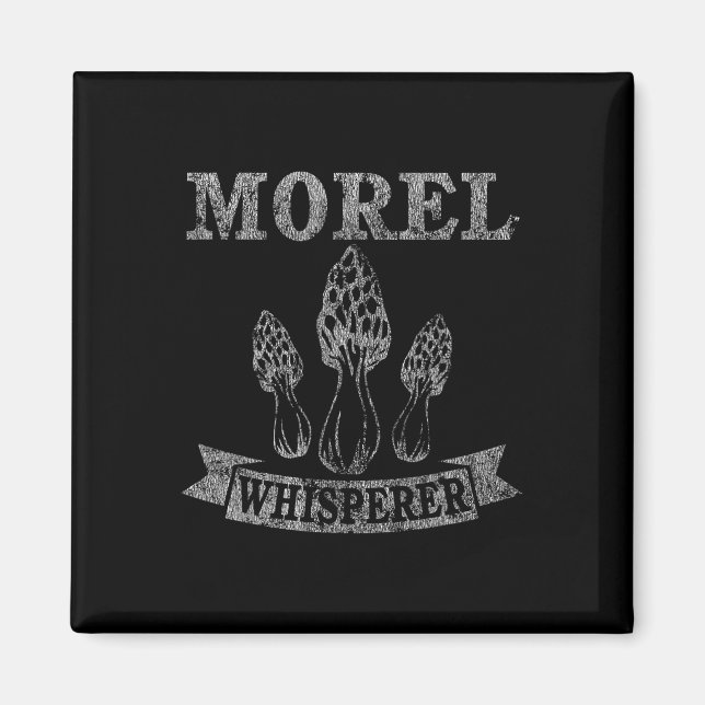 Morel Mushroom Whisperer Funny Distress Magnet (Framsidan)