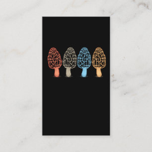 Morel plocka svamp Retro jägareMycology för Visitkort